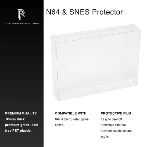 Vista 2 de Viturio Super Nintendo SNES & N64 Game Box Protector Cases (10 Pack) Clear Plastic .35mm