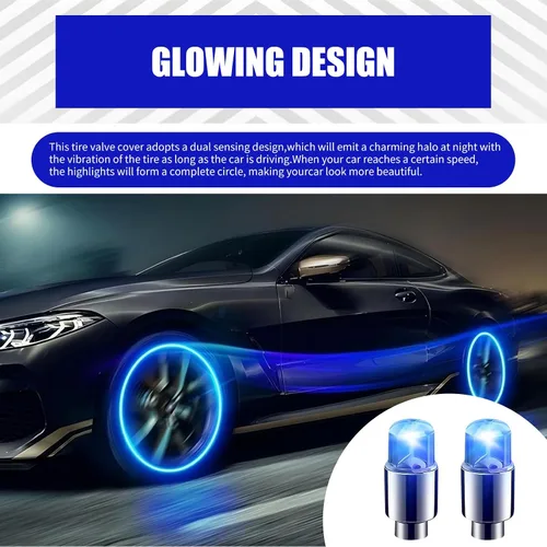 Vista 6 de 6 luces LED de tapa de vástago de válvula de neumático, luz LED fría para neumáticos, bombilla de neón impermeable, para automóvil, motocicleta