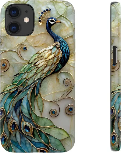 Vista 116 de LUHOURI Funda para iPhone 12 Mini, compatible con carga inalámbrica, doble capa, interior de silicona suave + carcasa exterior dura, bonito diseño