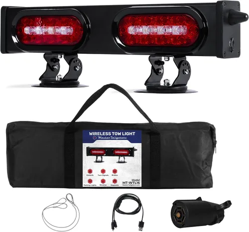 Vista 12 de Master Tailgaters Barra de luz inalámbrica de remolque de 19 pulgadas LED ultra brillante Luces de señal multifuncionales Montaje magnético