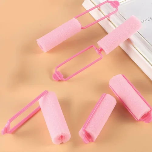 Vista 8 de 12 rodillos de esponja de espuma de 2.4 pulgadas, rizadores de pelo para dormir, rizador sin calor, peinados de Mardi Gras, color rosa