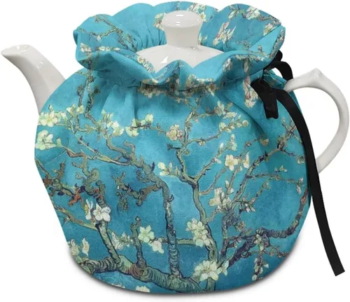 Vista 7 de DISNIMO Funda de tetera aislada a prueba de polvo con diseño floral de colibrí, para mantener el calor, accesorios decorativos, colcha