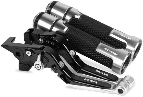Vista 13 de Motocicleta para Y&AMAHA XMAX300 Todos los años Frenos de motocicleta Barra de acoplamiento Palancas de freno de mano freno embrague manillar Negro1
