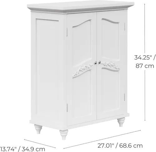 Vista 3 de Gabinete de piso de dos puertas Elegant Home Fashion Vera , Madera, metal, Blanco