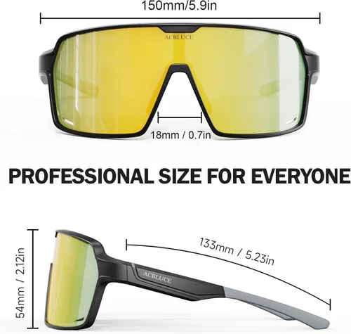 Vista 2 de Gafas de sol deportivas de ciclismo para hombres y mujeres, ideales para béisbol, pesca, correr, motocicleta, bicicleta, marco irrompible TR90