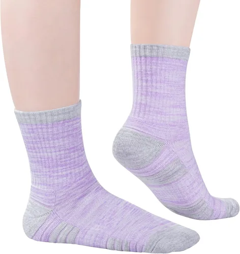 Vista 3 de YUEDGE Calcetines acolchados de algodón que absorben la humedad para mujer, 5 parespaquete de 5 parespaquete de calcetines deportivos de senderismo