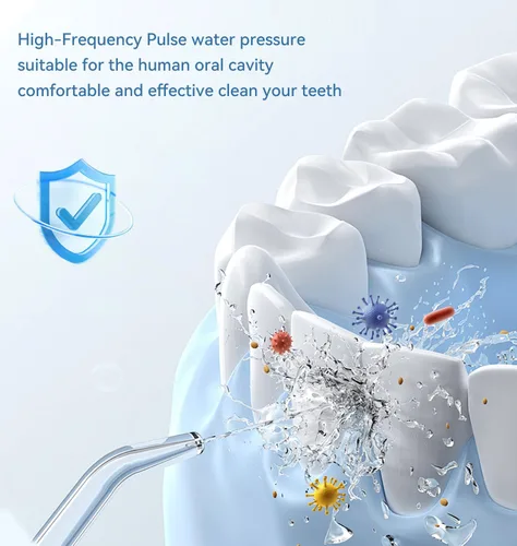 Vista 3 de Irrigador de Agua Portátil para Dientes, Boquillas de Irrigador de Agua de Viaje, Mini Irrigador Oral Inalámbrico Recargable con Tanque de Agua