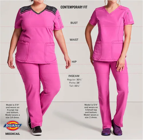 Vista 3 de Dickies Dynamix - Pantalón de uniforme médico, estilo deportivo, con elevación natural y pierna angosta
