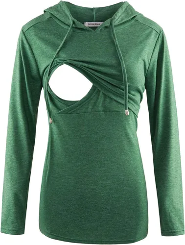 Vista 176 de GINKANA Sudadera con capucha para mujer, manga larga, lactancia materna, ropa casual