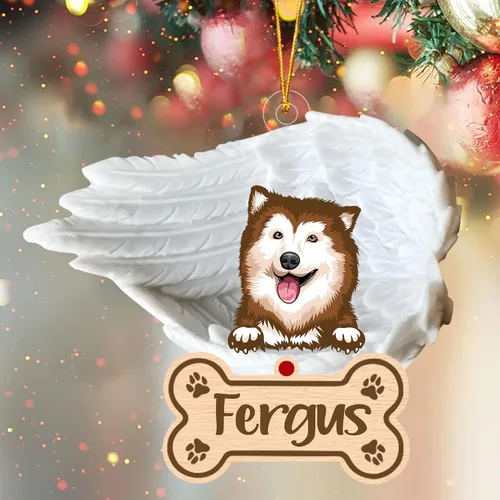 Vista 68 de Adorno de perro afgano de 1 ángel, adorno acrílico 2D personalizado conmemorativo para perros, regalo por pérdida de mascotas, regalo