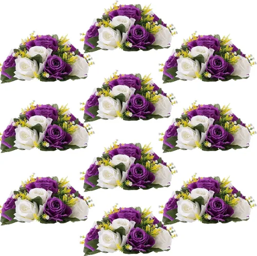 Vista 22 de Centros de mesa de flores para mesas de boda: decoraciones de mesa de Halloween, bolas de flores negras, centros de mesa para compromiso, ceremonia