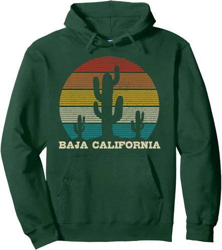 Vista 10 de Baja California Cactus Vintage Retro Desert Souvenir Gift Sudadera con capucha Negro