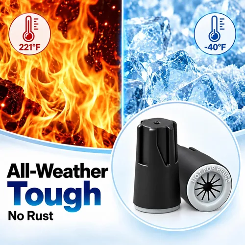 Vista 8 de 30 piezas de conectores de alambre eléctrico impermeables 22AWG-14AWG, tuercas de torsión impermeables para exteriores, tapas de terminal de cable