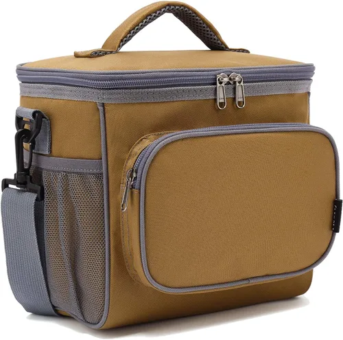 Vista 41 de FlowFly - Lonchera reutilizable con aislante para adultos, grande, para mujeres y hombres, con correa ajustable para el hombro, bolsillo frontal