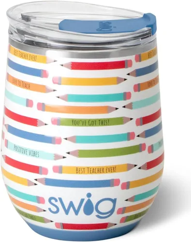 Vista 15 de Swig Life Vaso de vino de 12 onzas con tapa, acero inoxidable, apto para lavavajillas, portátil, triple aislamiento (todos los americanos)