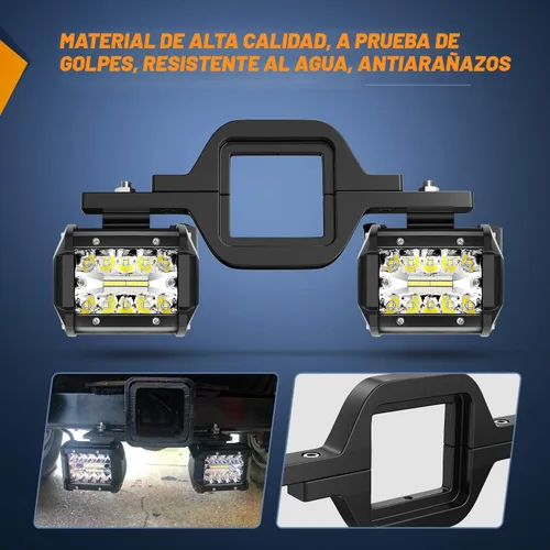 Vista 3 de Nilight 2 módulos LED de 4 pulgadas de 60 W con soportes de montaje de enganche de remolque de 2.5 pulgadas, luces LED de respaldo de reversa