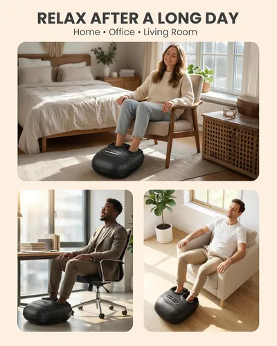 Vista 2 de CILI Masajeador de Pies Shiatsu Elegible para FSA HSA, Máquina Masajeadora Eléctrica de Pies con Calor para Fascitis Plantar, Amasado Vibración