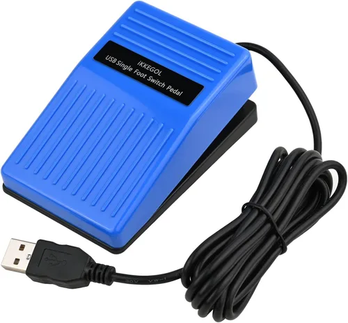 Vista 2 de iKKEGOL Pedal de pie USB digital óptico actualizado 2023, interruptor de pie USB único para control de juego, interruptor de pie programable de una