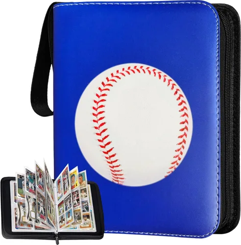 Vista 7 de Carpeta de Tarjetas de Fútbol Americano 900 Bolsillos, 50 Fundas Carpeta Grande de Fútbol Americano 3 Anillos con Cremallera Porta Tarjetas