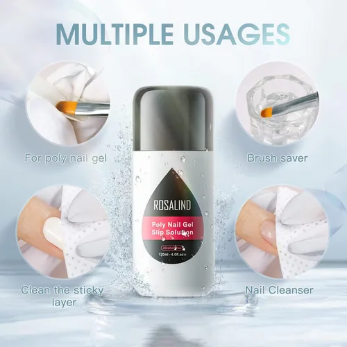 Vista 7 de ROSALIND Gel de uñas de poliéster rosa, 2.0 fl oz de gel de extensión de poliéster para uñas de color rosa natural, uñas constructoras de poliéster
