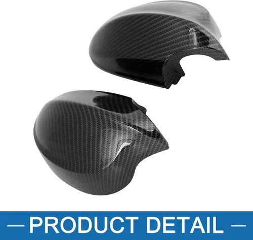 Vista 6 de Cubierta del espejo retrovisor 51167135098 51167135097 para BMW 328xi 2007-2008 plástico negro (juego de 2)