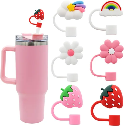 Vista 9 de Stanley Cup - Cubrepopote de silicona, compatible con vasos de 30 y 40 onzas, tapas de punta de popote (10 unidades)