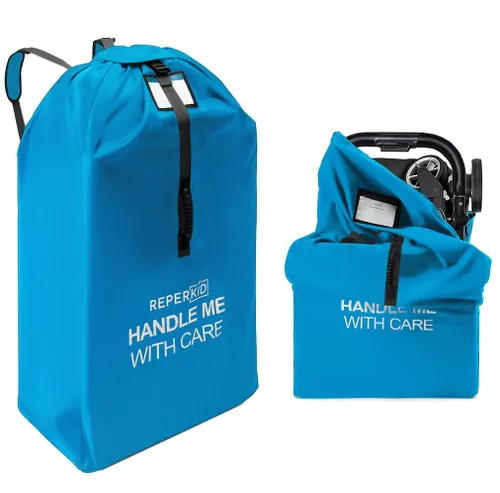 Vista 8 de reperkid Bolsa grande para cochecito para viajes en avión, negro y verde, 47 pulgadas de alto x 24 pulgadas de ancho x 15 pulgadas de profundidad