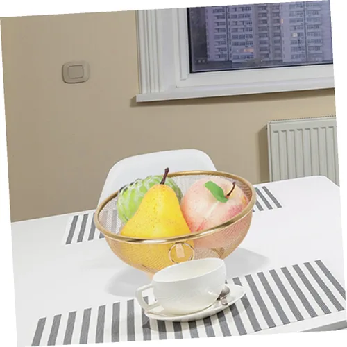 Vista 5 de Toyvian Colador de malla fina de acero inoxidable para lavado de arroz y drenaje de verduras, colador de cocina con malla ultrafina para tamizar