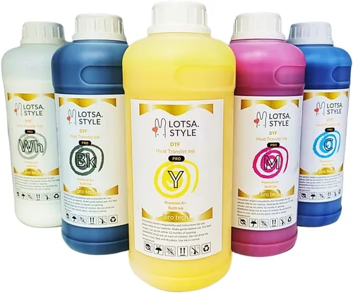 Vista 10 de LOTSA. STYLE Premium PRO DTF - Recambio de tinta para impresoras de inyección de tinta, impresión de película de transferencia de calor, edición