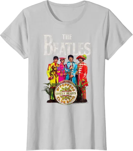 Vista 15 de The Beatles Sgt. Pepper's Lonely Hearts Camiseta de manga corta Negro