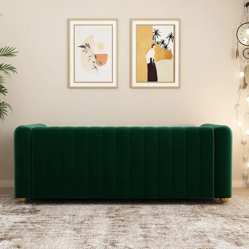 Vista 6 de Sofá modular en forma de L con otomana para espacios pequeños, sofá moderno de mediados de siglo, sofá biplaza convertible, sofá seccional para sala