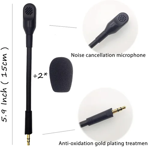 Vista 2 de Micrófono de repuesto para auriculares inalámbricos Razer Barracuda X para juegos y móviles micrófono desmontable Razer con canclación de ruido