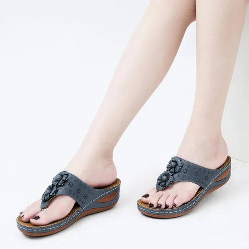Vista 4 de Ecetana Sandalias de plataforma para mujer cómodas y elegantes zapatos de playa de verano para caminar