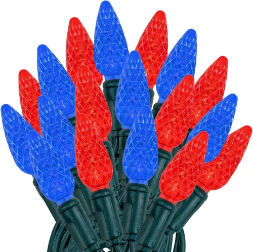 Vista 31 de Novelty Lights - Mini juego de 70 luces C6 LED de Navidad, serie de luces de grado comercial para exteriores, cable verde, 24 pies