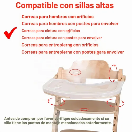 Vista 3 de Arnés de 5 puntos para cinturón de seguridad, correa para silla alta, arnés para cochecito de bebé, protección segura, cinturón de correa de arnés