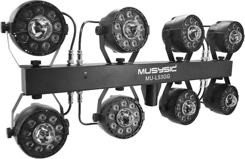 Vista 2 de MUSYSIC Banda DJ completa profesional de 8 pares con luces LED de escenario