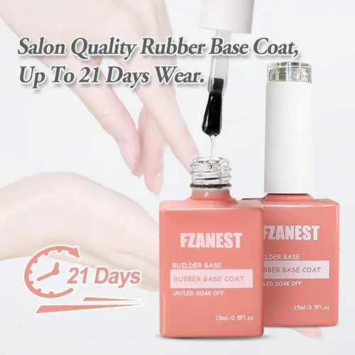 Vista 8 de FZANEST Kit de 2 piezas de gel constructor de base de goma, 0.5 onzas líquidas, 7 en 1, kit de uñas de gel constructor 7 en 1 para reparación