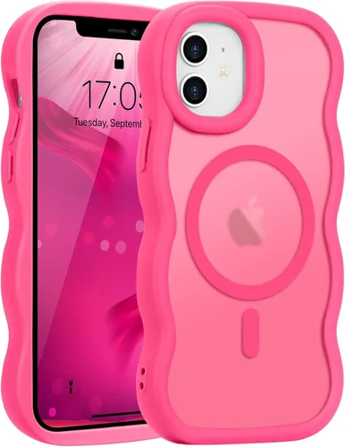 Vista 13 de Pepmune - Funda para iPhone 12 Pro Max con marco ondulado y estructura rígida, color mate claro, cubierta trasera unisex, compatible con Magsafe