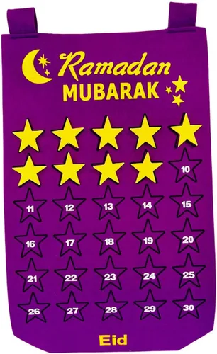 Vista 11 de Calendario de cuenta regresiva de Ramadán para niños, calendario islámico, festivo, decoración del hogar, calendario de Adviento de Ramadán Mubarak