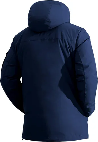 Vista 2 de Pioneer Camp Abrigo de invierno para hombre impermeable con forro polar cálido con 9 bolsillos aislante resistente al viento con capucha