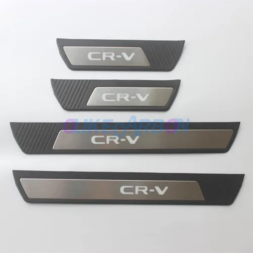 Vista 2 de OLIKE Placa Protectora Antideslizante de Umbral de Puerta de Acero Inoxidable de Estilo de Moda Protector de Umbrales Moldura Compatible con Honda