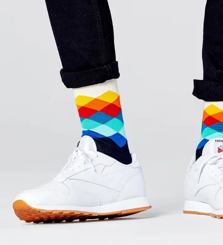 Vista 6 de Happy Socks Paquete de 4 calcetines multicolor para regalo, calcetines de algodón premium con estampado geométrico