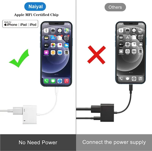 Vista 2 de Adaptador Lightning a HDMI, convertidor AV digital certificado MFi de Apple con puerto de carga, pantalla de sincronización de 1080P para iPhone