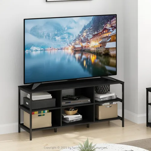 Vista 2 de Furinno Clásico Moderno Soporte de TV para Sala de Estar, Centro de Entretenimiento con Estantes Abiertos, para Televisores de hasta 60 Pulgadas