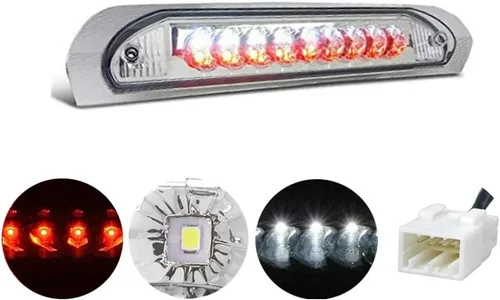 Vista 23 de Reemplazo para Ford F-250 F-350 F-450 F-550 Super Duty/Ford Ranger 1993-2011 Lente de humo LED cromado carcasa trasera de montaje alto 3ª tercera