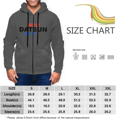 Vista 4 de Lizisgu Datsun - Sudadera con capucha y cremallera completa para hombre