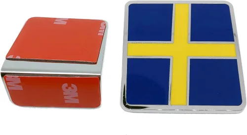 Vista 6 de 1 calcomanía de metal con bandera sueca para rejilla delantera de coche, bandera de Suecia