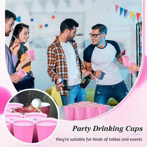 Vista 5 de Mifoci 50 vasos desechables de plástico de 16 onzas, vasos de plástico de graduación para bodas, fiestas de cumpleaños, picnic, barbacoas