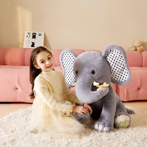 Vista 3 de Juguete de peluche de elefante gigante, juguete suave, grande Jumbo de 25 pulgadas, lindo tamaño grande, enorme peluche esponjoso, regalos