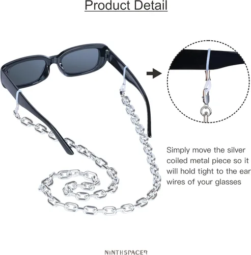 Vista 4 de Cadena de gafas de sol, elegante cadena de lentes de sol, soporte para gafas de sol para mujeres y niñas